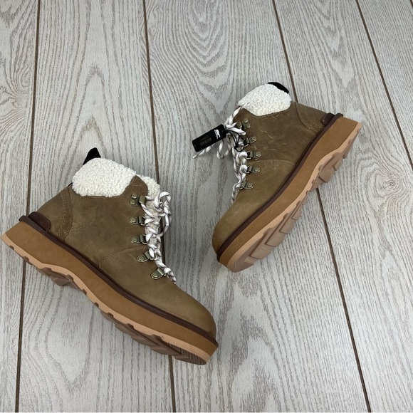 Sorel Women's Hi-Line Hiker Cozy Boots US9 Umber, Tawny Buff $185 Faux Shearling - Picture 4 of 10